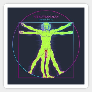 Vitruvian man in pop art style Sticker